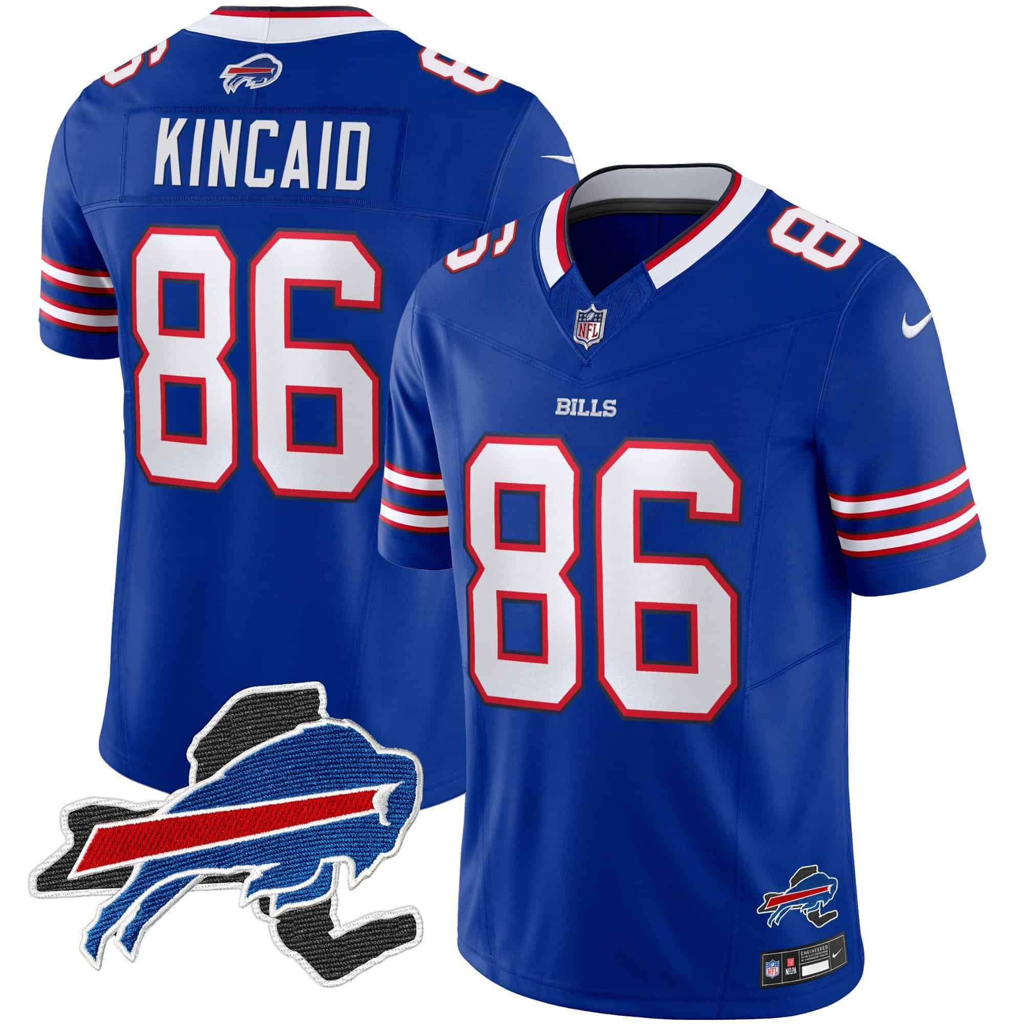 Men Buffalo Bills #86 Kincaid Blue 2024 Nike Patch Vapor Limited NFL Jersey style 1->indianapolis colts->NFL Jersey